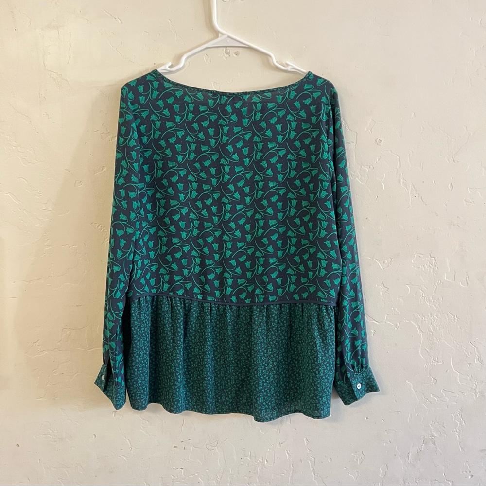 Loft Green Patterned Blouse - image 7